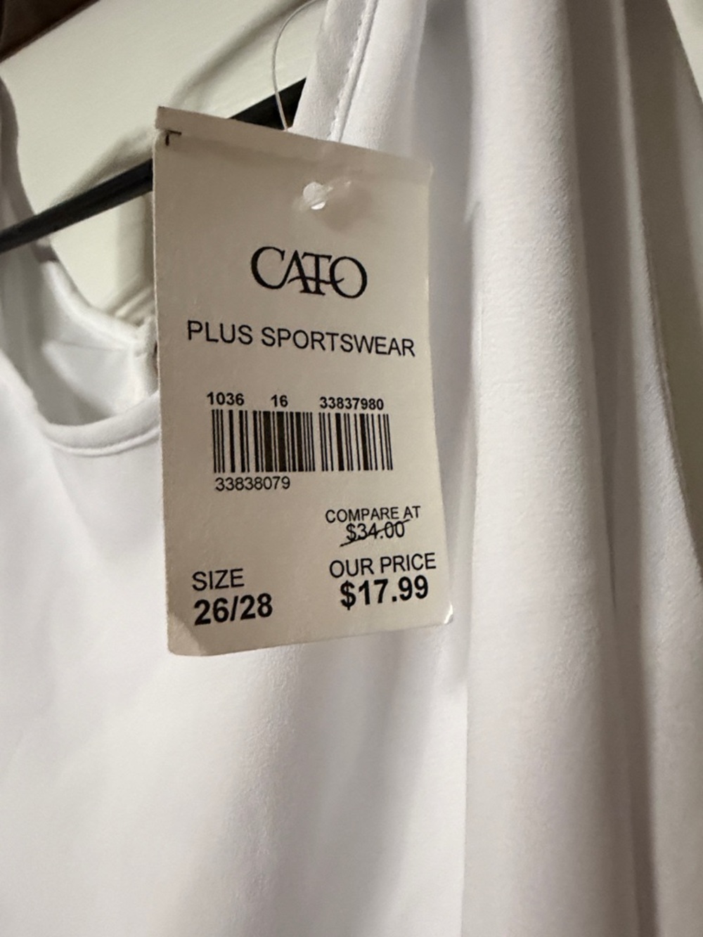 Cato Lightweight White Double-Layer Sleeveless Top - Picture 7 of 7